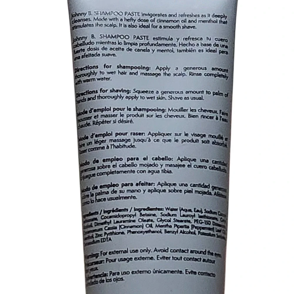 Johnny B MODE Styling Gel Paste Pâte À Shampouiner Et Rasage 200ml 6.7oz For Men